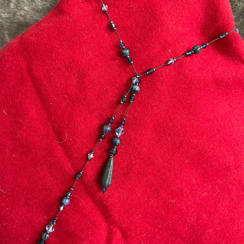Elegant Blue Beaded Necklace